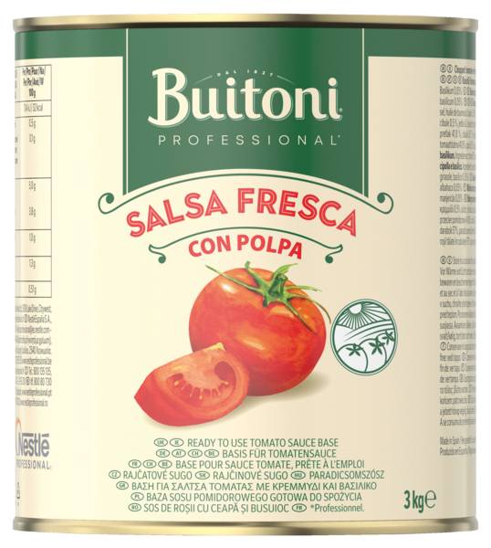 Buitoni Professional, Salsa Fresca Con Polpa, Fertige Tomatensauce, (12606040) 3 KG/DS