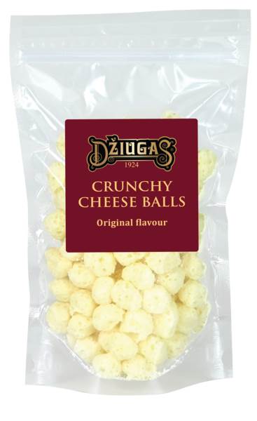 Dziugas Crunchy cheese balls, chrupiący ser suszony, kulki, 0,14 KG/PA