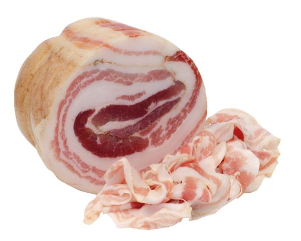 Manzini Pancetta Arrotolata, boczek wieprzowy rolowany, ok. 1,2-1,8 kg, 1 KG  , dojrzewający, solony z dodatkiem ziół i przypraw,