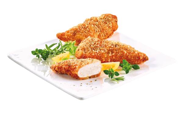 TK Sprehe Chicken Tenders American Style, ca. 50-g-Stücke, 1,5 KG/BT Hähncheninnenfilets, flüssig gewürzt, knusprig paniert, vorgebraten