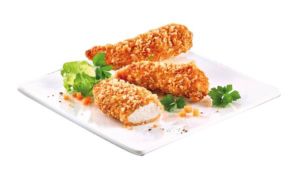 TK Sprehe Chicken Tenders Crunchy Potato, ca. 50g-Stücke, 1,5 KG/BT Hähncheninnenfilets, flüssig gewürzt, mit einer Katoffelpanade, vorgebraten
