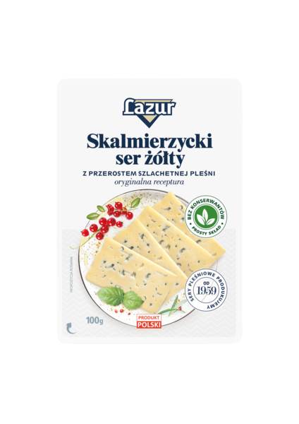 LAZUR Skalmierzycki, ser pleśniowy, plastry, 100 GR/PA