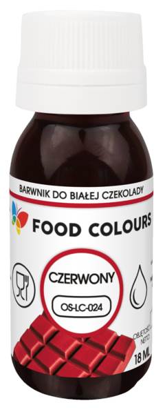 Food Colours Barwnik spożywczy czerwony, do barwienia białej czekolady, kremów, mas tłustych 18 ML/ST