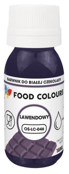 Food Colours Barwnik spożywczy lawendowy, do barwienia białej czekolady, kremów, 18 ML/ST , mas tłustych