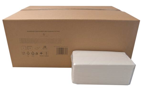 Ręcznik ZZ 230 x 210 mm, 100 % celuloza, 2 warstwy, gramatura 35 g/m2, 20 PA/KT