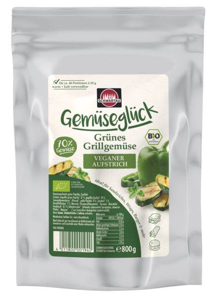 Schwartau Bio Gemüseglück grünes Grillgemüse, 0,8 KG/BT