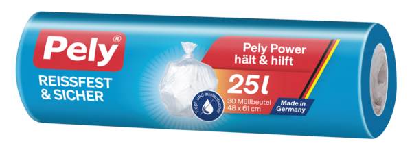 Pely Müllbeutel, transparent, 25 Liter, 48x61cm, 30 Stück, (54030208) 1 PK