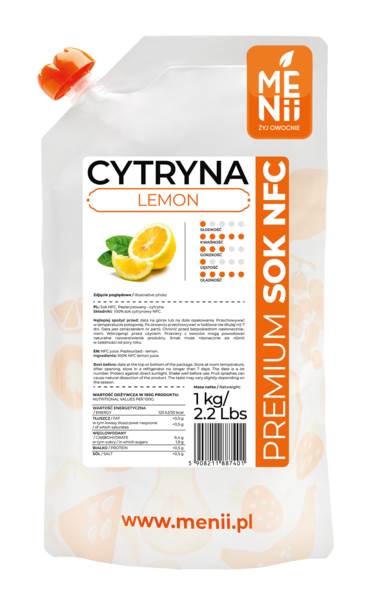 Menii Premium Sok cytrynowy, tłoczony NFC 1 KG/ST