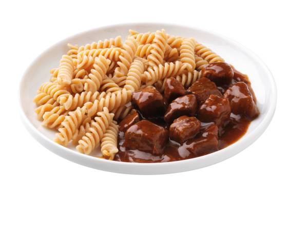 Rindergulasch mit Vollkorn-Spirelli