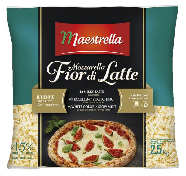 Maestrella Mozzarella fior di latte julienne, wióry, 2,5 KG/ST