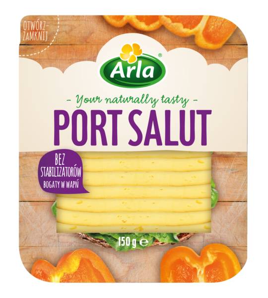 Arla Salut, ser pełnotłusty, dojrzewający, w plastrach, 150 GR/PA