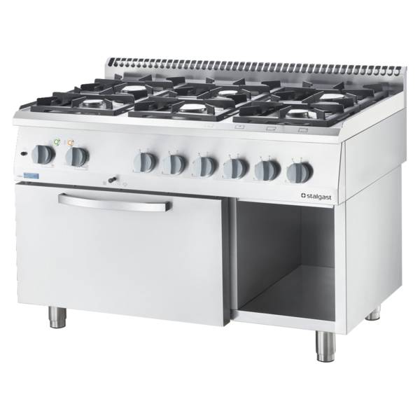 Stalgast Kuchnia gazowa ECO z piekarnikiem elektrycznym, 120 x 70 cm, H 85 cm, 1 ST , 25.5+6.5 kW, G20/20 mbar nr kat. 9714310