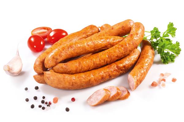 CCL Frankfurterki wędzone, wieprzowe, parzone, średnio rozdrobnione, ok.15-18cm, ok 1,3 KG/PR , w osłonce jadalnej, ok. 28-30 szt.
