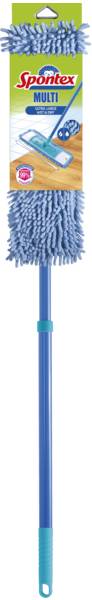 Spontex Mop płaski z mikrofibry z kijem teleskopowym 140 cm, mikrofibra typu chenille, 1 ST , Microwiper Multi, pasujący zapas 60144267