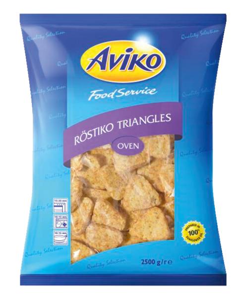 Mr Aviko Trójkątne placki typu rosti do piekarnika/konwekcji, 2,5 KG/TB