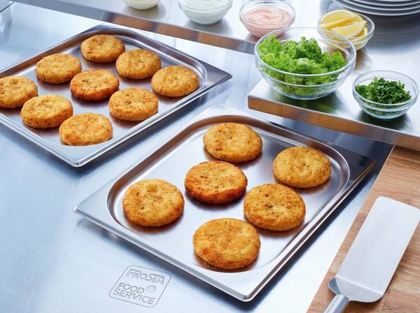 Mr Frosta Burgery rybne z fileta mintaja ok. 90 g, w lekkiej panierce z pietruszką, 3 KG/KT , podsmażane