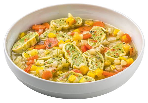 Bunter Gemüseeintopf mit Gemüsemaultaschen