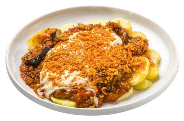 Moussaka mit tomatisierten Auberginen