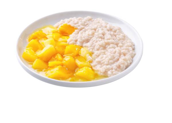 Kokosmilchreis an Ananas-Mango-Kompott