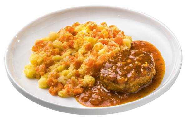 Rinderfrikadelle in Zwiebelsauce