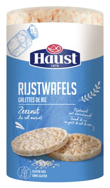HAUST rijstwafels zout gluten vrij 0,1 KG/PK