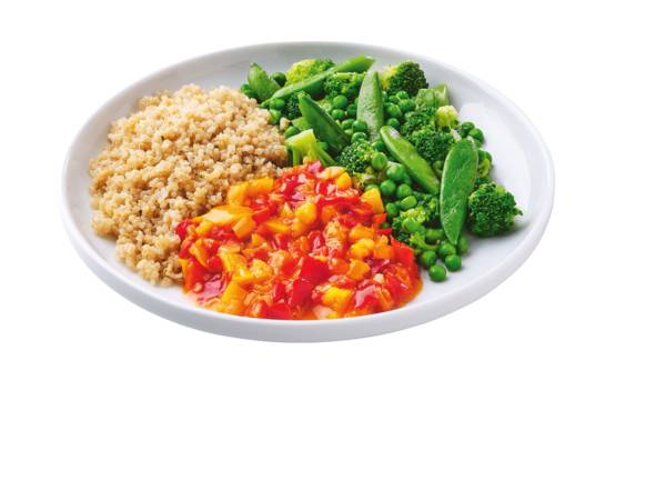 Paprikarelish, Quinoa und Gemüse