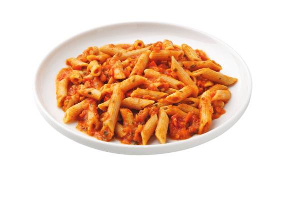 Vollkornpenne mit Rote-Linsen-Bolognese