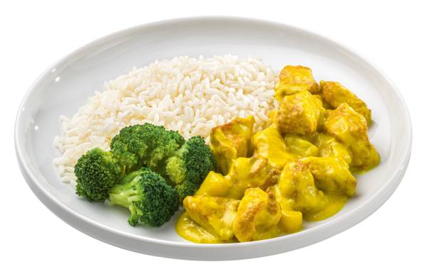 Hähnchenbruststücke mit Currysauce