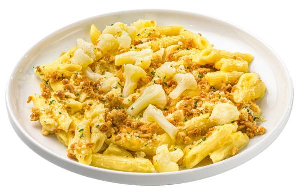 Penne in Käsesauce mit Blumenkohl