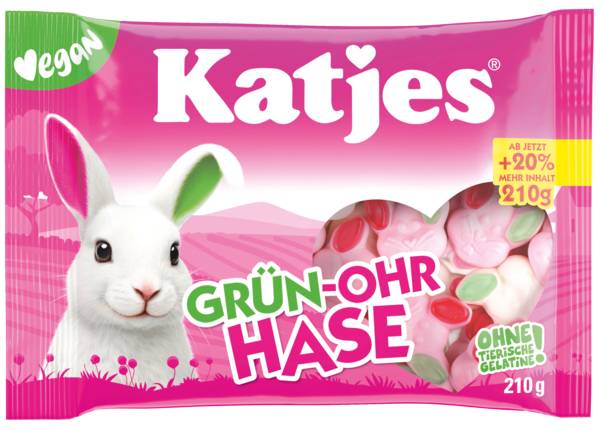 Katjes Grün-Ohr Hasen, vegan 0,21 KG/BT