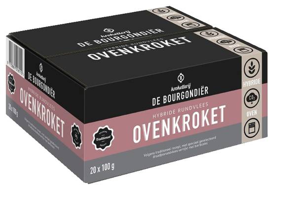 DV de Bourgondier hybride oven rundvleeskroket 100 gram per stuk 20 ST/DS