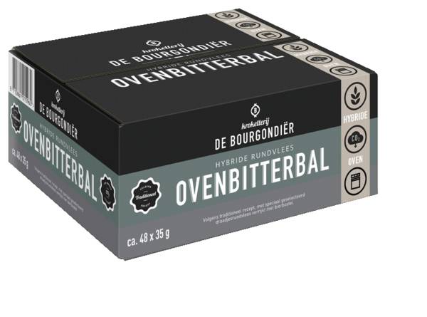DV de Bourgondier hybride oven rundvleesbitterballen 35 gram per stuk 48 ST/DS