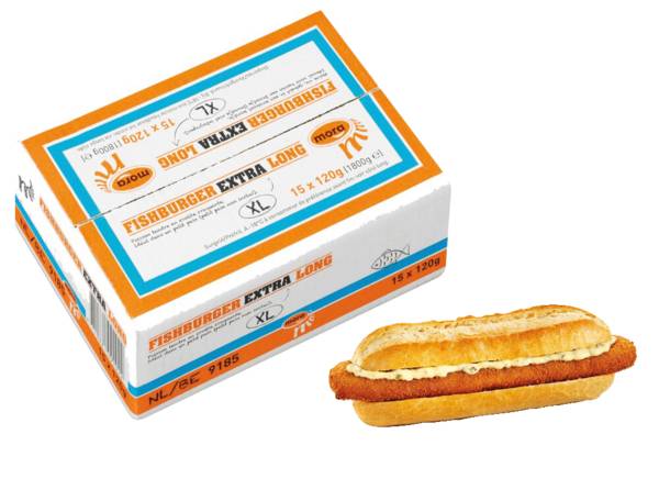 DV Mora fishburger XL 120 gram per stuk 15 ST/DS