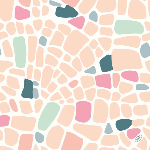 Duni Klassik-Servietten, Motiv "Ocean Pebbles", 40x40cm, 4-lagig, 1/4 Falz, 50 Stück, (206379) 1 PK