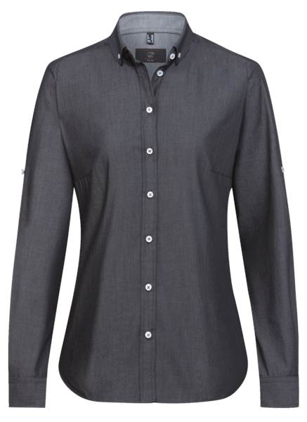 Greiff Damen-Bluse Gr. 36, anthrazit, Langarm, Denim-Style, Regular Fit 1 ST