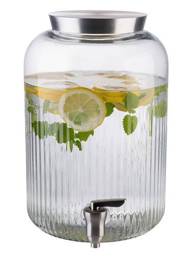 Dryckesdispenser 7 l med tappkran, H 30,5 cm, Ø 20 cm, glas (16905238/16905245)