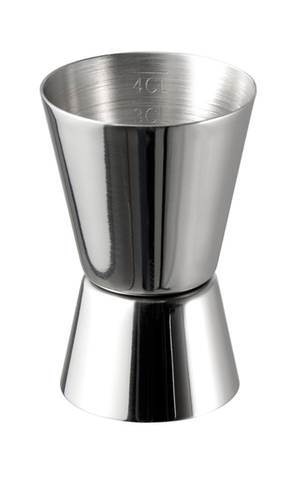 Drinkmått Jigger dubbelmått 2/4 cl, H 7 cm, rostfritt stål