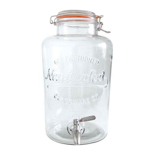 Glasbehållare med tappkran, 8,5 l, H36,5 cm, Ø25 cm