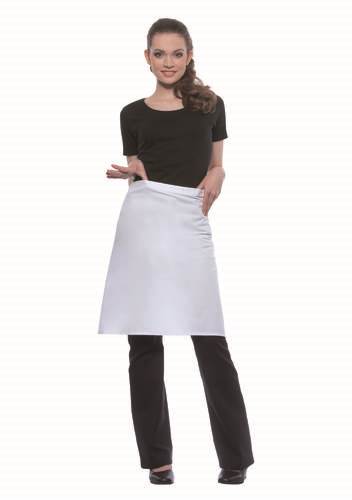 Tjenerforklæde Basic hvidt, B70 x L55 cm, 65/35% poly/bom