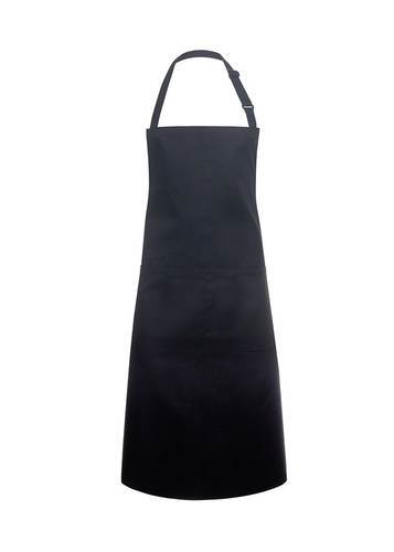 Forklæde Basic sort m/justerbar strop, 2 lommer, B75xL90cm, 65/35% poly/bom