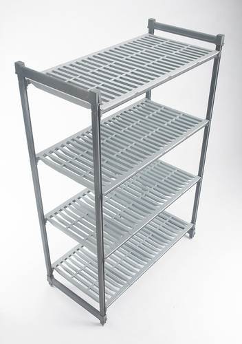 Hylla Basic påbyggnadsset L910mm, 1 gavel, 4 hyllplan tvättbara, HxB:1830x540mm