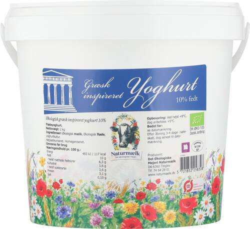 Yoghurt 10%, grekisk inspirerad, ej homogeniserad, ekologisk, 2 kg