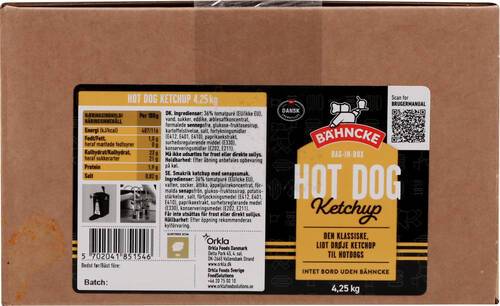 Hotdog Ketchup, bag in box, 4,25 kg