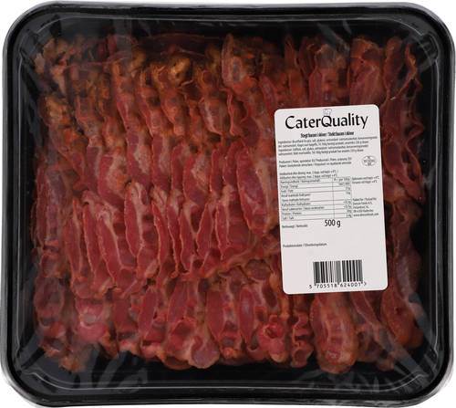Bacon i skiver, stegt 70%, ca. 50 - 55 skiver, 500 g