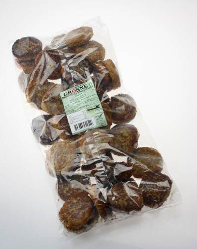Frikadeller 60 g, gröna 80% grönsaker, laktosfria, veganska, ekologiska, 2,5 kg