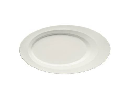 Fat Allure ovalt med asymmetrisk kant 36 x 19,6 cm, vit