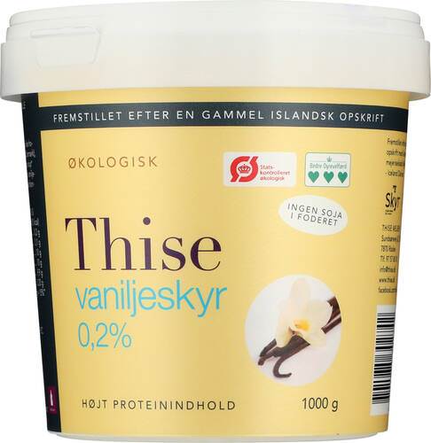 Skyr med vanilj 0,2%, ekologisk, 1 kg