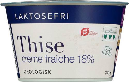 Creme fraiche 18%, laktosfri, ekologisk, 200 g
