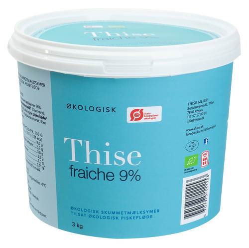 Creme fraiche 9%, ej homogeniserad, ekologisk, 3 kg
