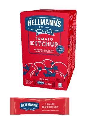 Ketchup, vegansk, portion, 198 x 10 ml